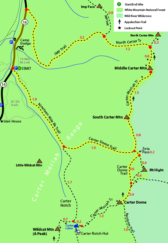 Carter Dome Map, Carter Dome Mountain, Carter Moriah Trail, Nineteen Mile Brook Trail, Carter Dome Trail, Appalachian Trail, Mt Carter Dome, Carter Dome trail maps 4000 footers nh